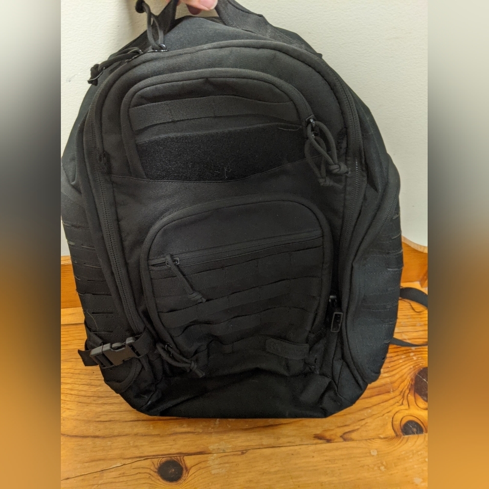 Tactical-Style Black Backpack – Rugged, Roomy, & Battle-Tested
